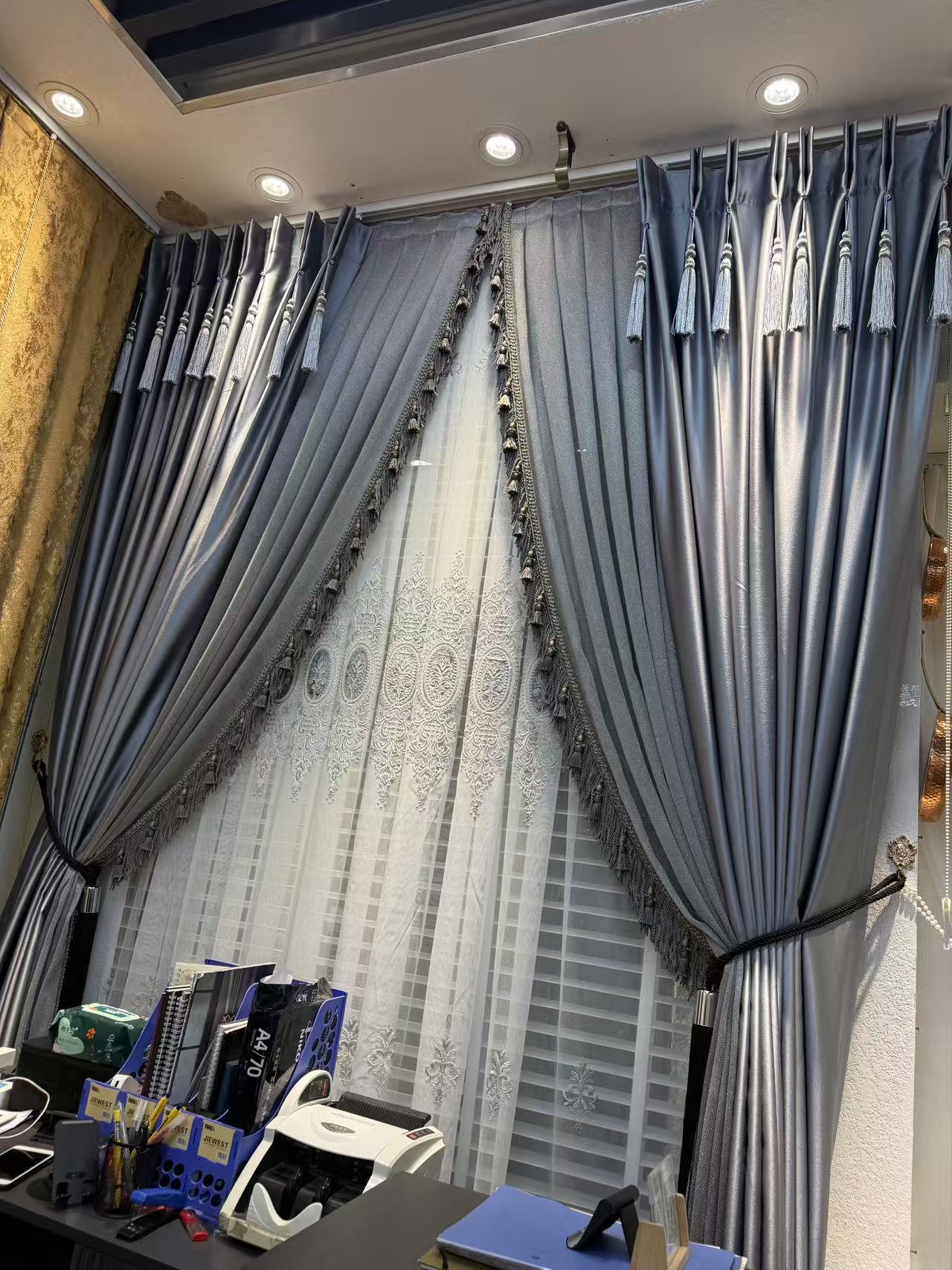Custom Drapes with Tassel Trim